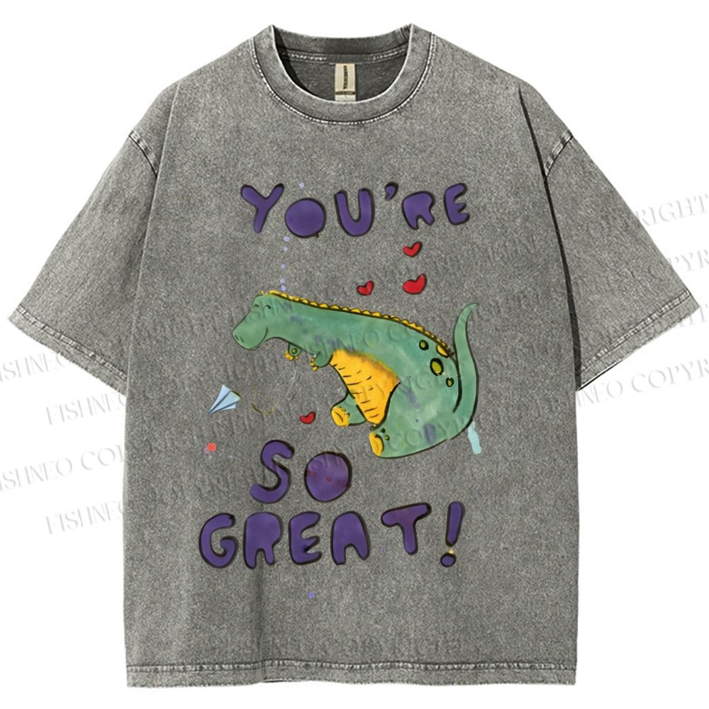 Unisex Monster Printed Washed Tee
