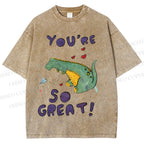 Unisex Monster Printed Washed Tee