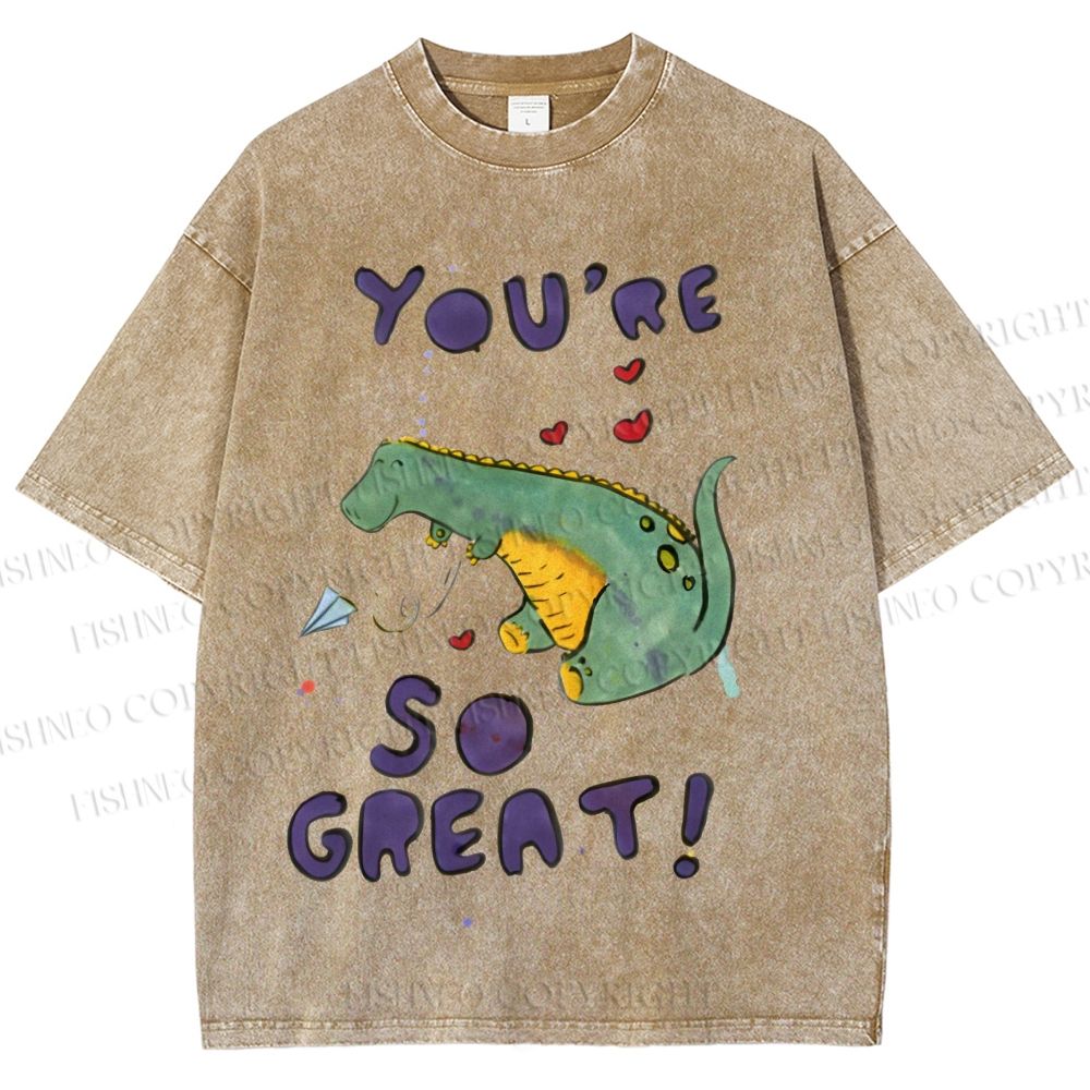 Unisex Monster Printed Washed Tee