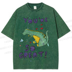 Unisex Monster Printed Washed Tee