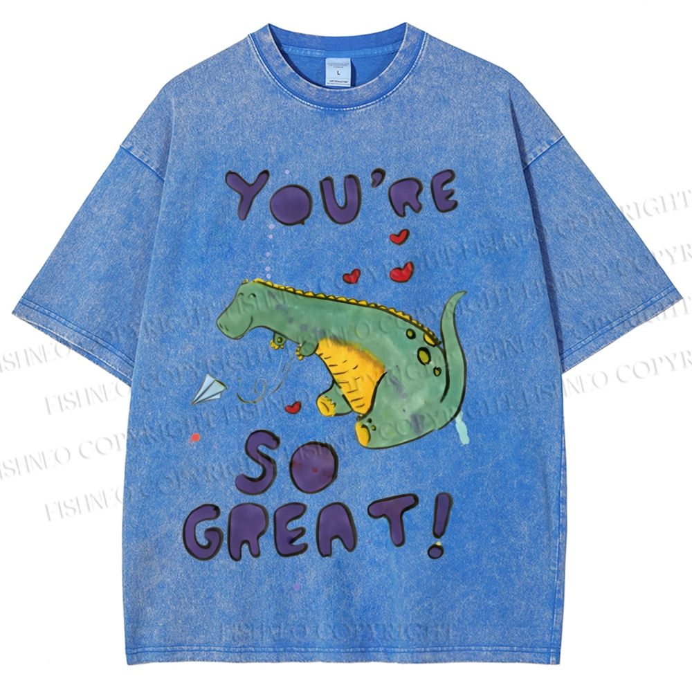 Unisex Monster Printed Washed Tee