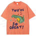 Unisex Monster Printed Washed Tee