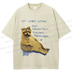 Unisex Raccoon Printed Washed Tee