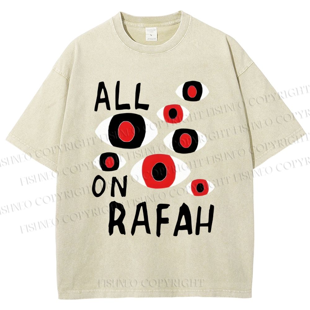 Unisex Artistic Geometric Eyes Printed Washed Tee