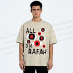 Unisex Artistic Geometric Eyes Printed Washed Tee