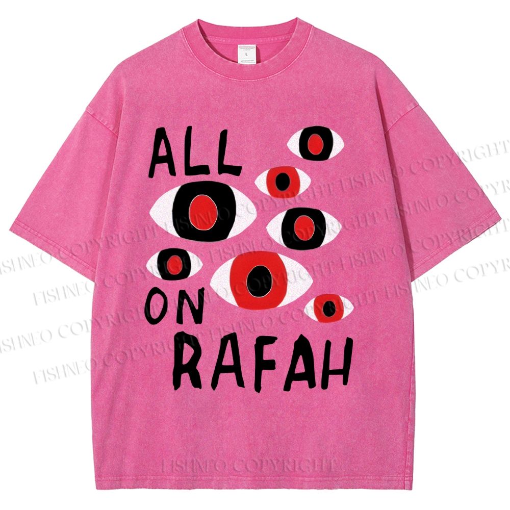 Unisex Artistic Geometric Eyes Printed Washed Tee