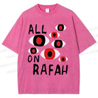 Unisex Artistic Geometric Eyes Printed Washed Tee