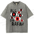 Unisex Artistic Geometric Eyes Printed Washed Tee