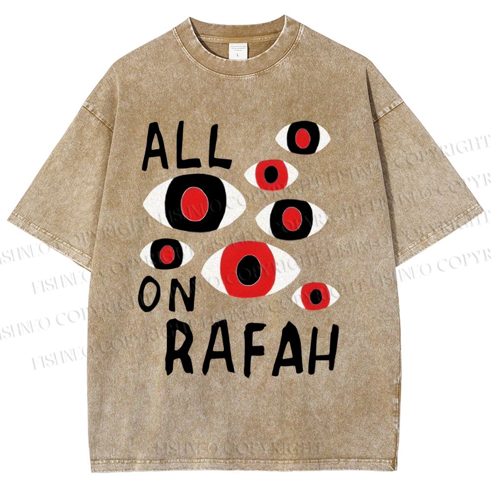 Unisex Artistic Geometric Eyes Printed Washed Tee