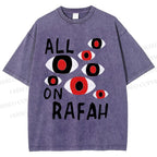 Unisex Artistic Geometric Eyes Printed Washed Tee