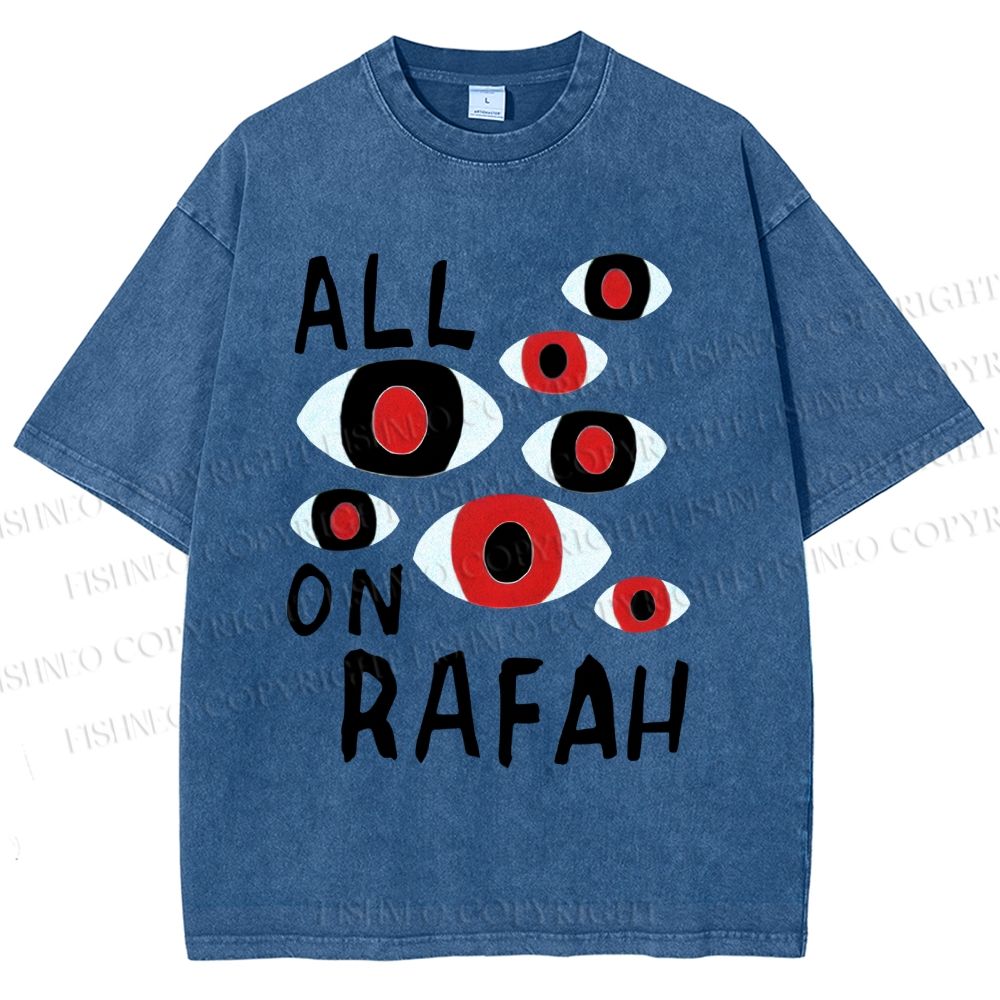 Unisex Artistic Geometric Eyes Printed Washed Tee