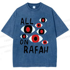 Unisex Artistic Geometric Eyes Printed Washed Tee