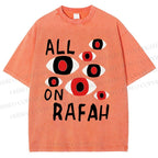 Unisex Artistic Geometric Eyes Printed Washed Tee