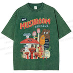 Unisex Mushrooms Printed Washed Tee