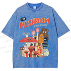 Unisex Mushrooms Printed Washed Tee