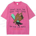 Unisex Wolf Printed Washed Tee
