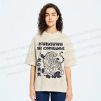 Unisex Tiger Printed Washed Tee