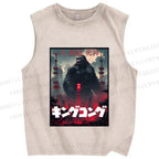 Unisex King Kong Printed Washed Tank Top