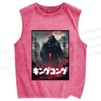 Unisex King Kong Printed Washed Tank Top