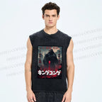 Unisex King Kong Printed Washed Tank Top