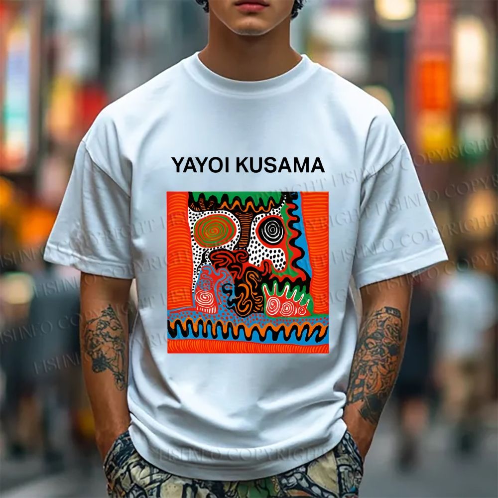 Unisex Yayoi Kusama  Artistic Face Classic Cotton T-shirt