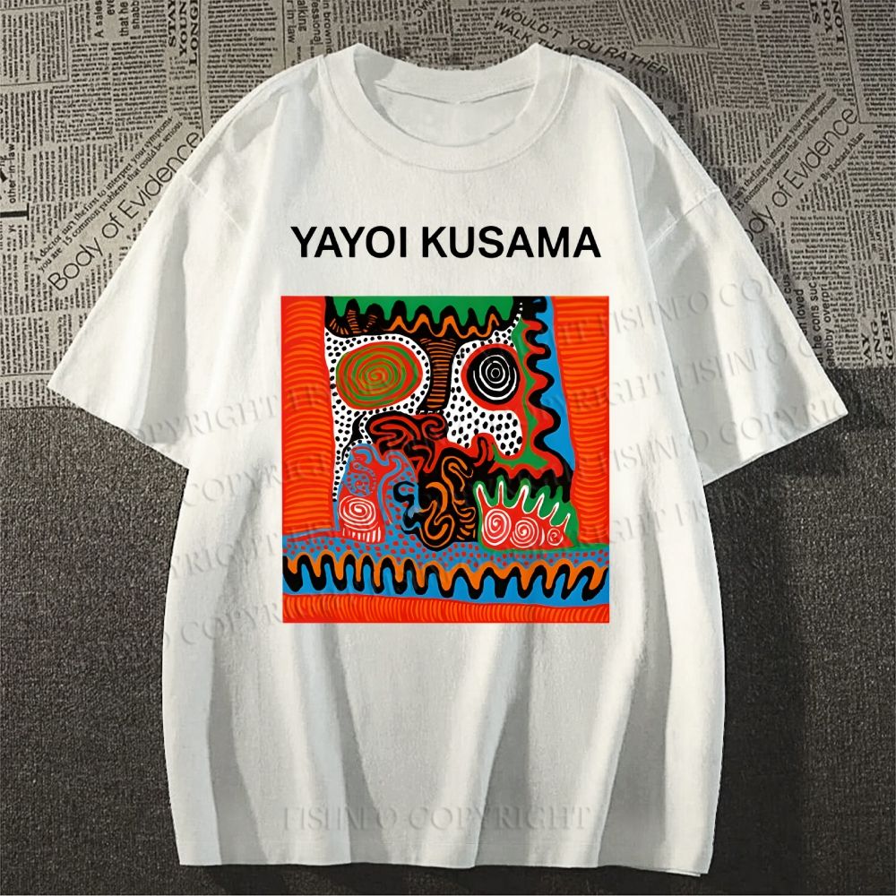 Unisex Yayoi Kusama  Artistic Face Classic Cotton T-shirt