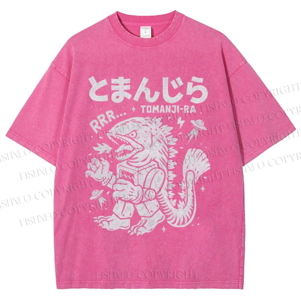 Unisex Monster Printed Washed Tee