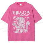 Unisex Monster Printed Washed Tee