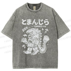 Unisex Monster Printed Washed Tee