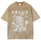 Unisex Monster Printed Washed Tee