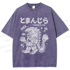 Unisex Monster Printed Washed Tee