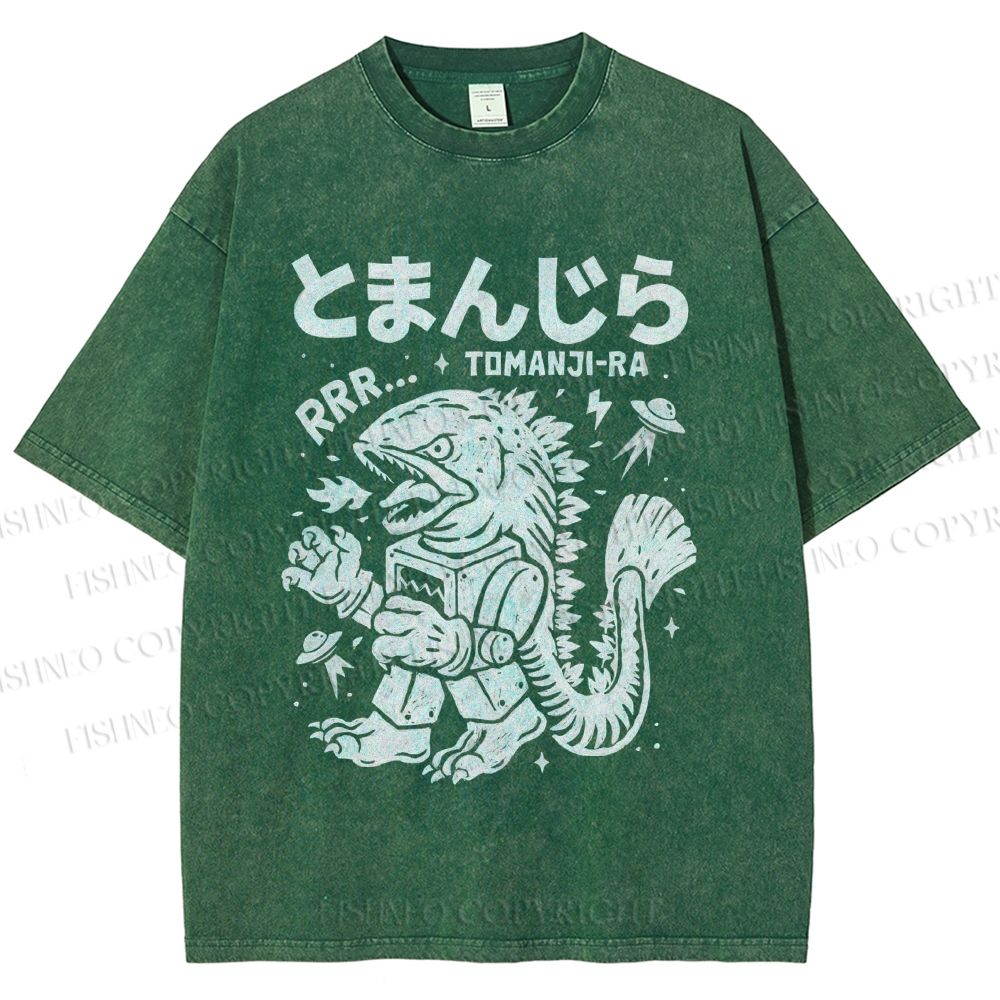 Unisex Monster Printed Washed Tee