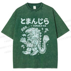 Unisex Monster Printed Washed Tee