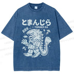 Unisex Monster Printed Washed Tee