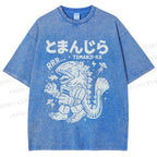Unisex Monster Printed Washed Tee