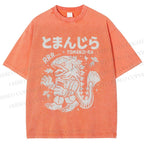 Unisex Monster Printed Washed Tee