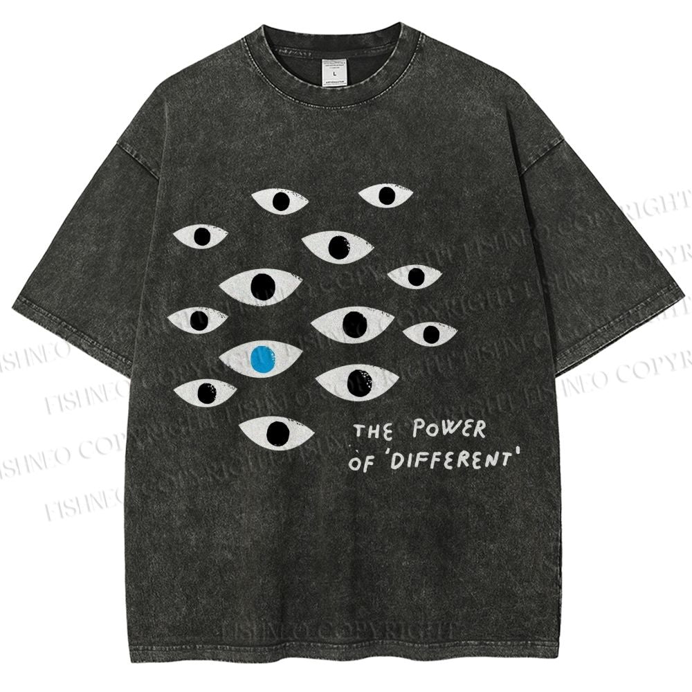 Unisex Artistic Eyes Printed Washed Tee