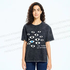 Unisex Artistic Eyes Printed Washed Tee