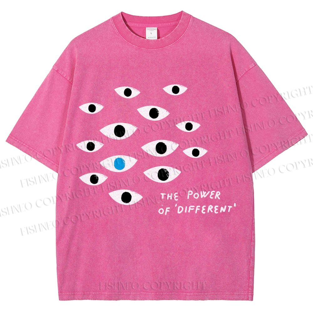 Unisex Artistic Eyes Printed Washed Tee