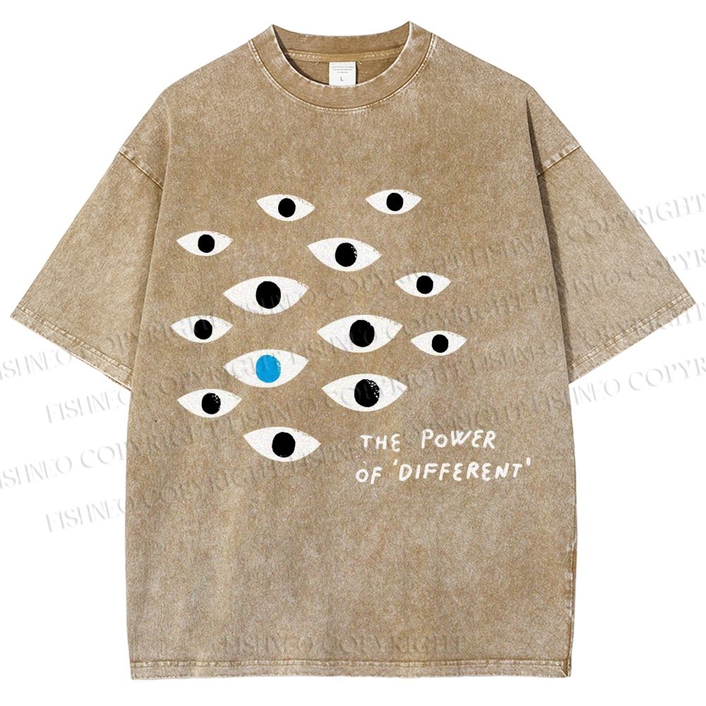 Unisex Artistic Eyes Printed Washed Tee
