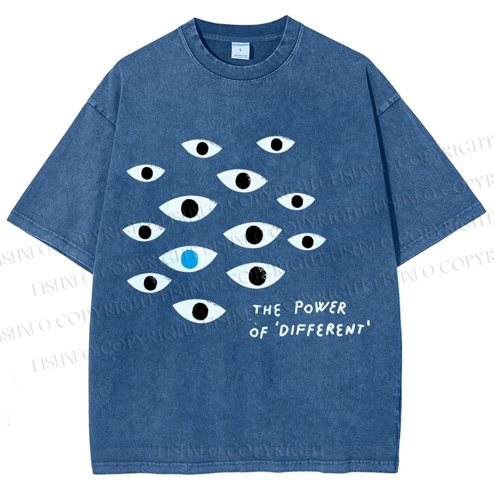 Unisex Artistic Eyes Printed Washed Tee