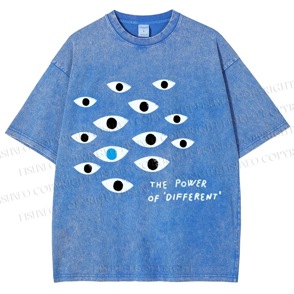 Unisex Artistic Eyes Printed Washed Tee