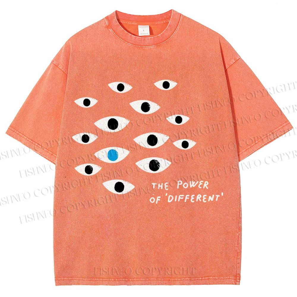 Unisex Artistic Eyes Printed Washed Tee