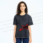 Unisex Japanese Anime Man Printed Washed Tee