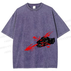 Unisex Japanese Anime Man Printed Washed Tee