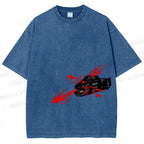 Unisex Japanese Anime Man Printed Washed Tee