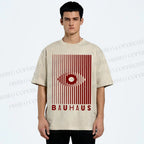 Unisex Bauhaus Eye Design Printed Washed Tee