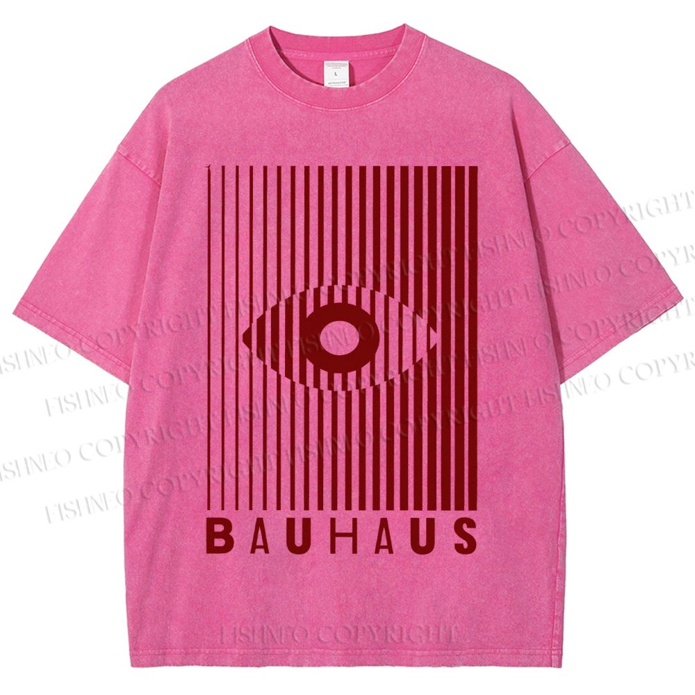 Unisex Bauhaus Eye Design Printed Washed Tee