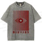 Unisex Bauhaus Eye Design Printed Washed Tee