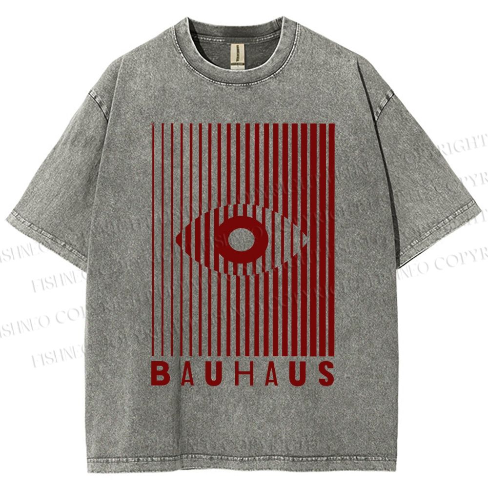 Unisex Bauhaus Eye Design Printed Washed Tee